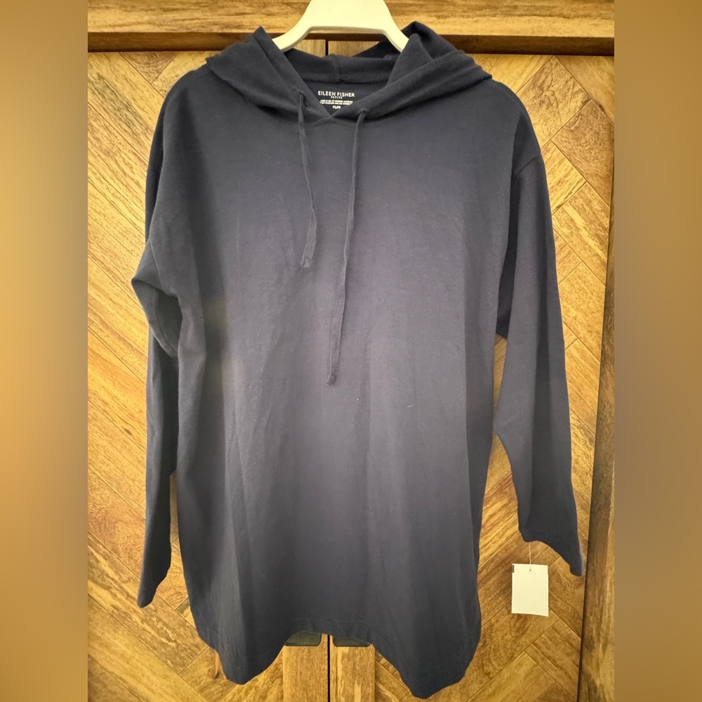 Eileen Fisher Navy Cotton-Spandex Blend Top